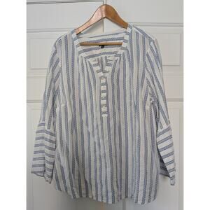 Talbots Bell Sleeve Embroidered Top